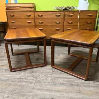 Mid Century Solid Teak Side Tables