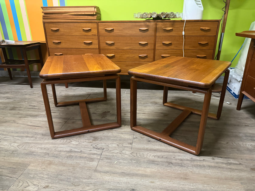 Mid Century Solid Teak Side Tables