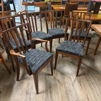 6 Mid Century Walnut Dining Chairs