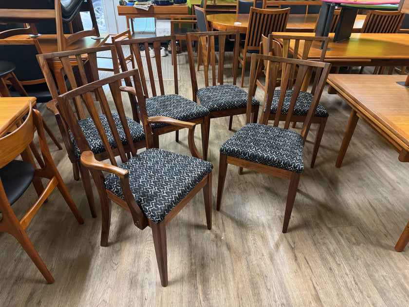 6 Mid Century Walnut Dining Chairs