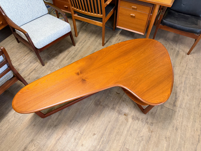 Mid Century Teak Boomerang Coffee Table