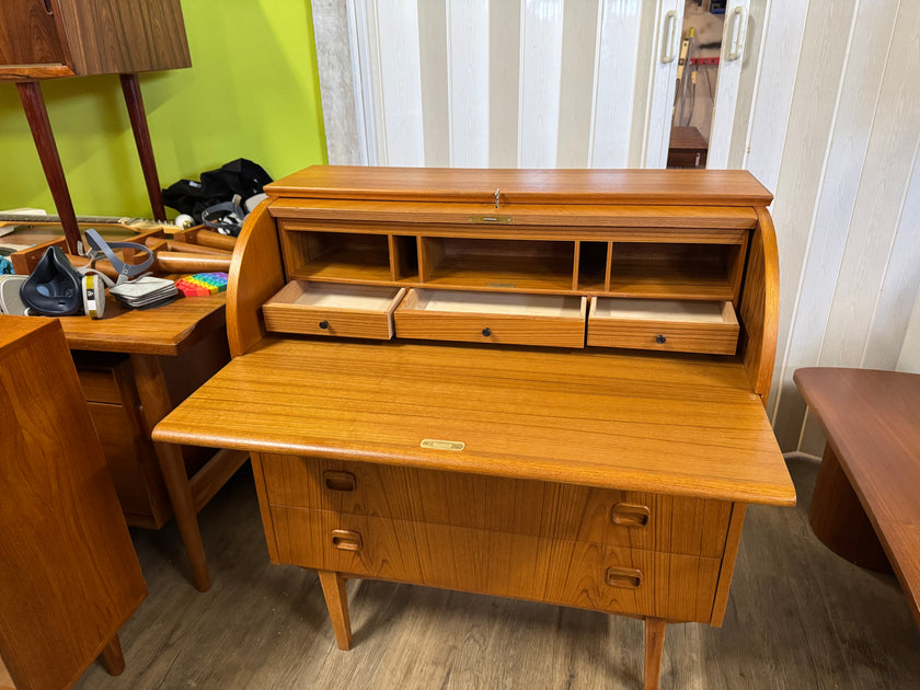 Mid Century Teak Secretary Desk from Sweden