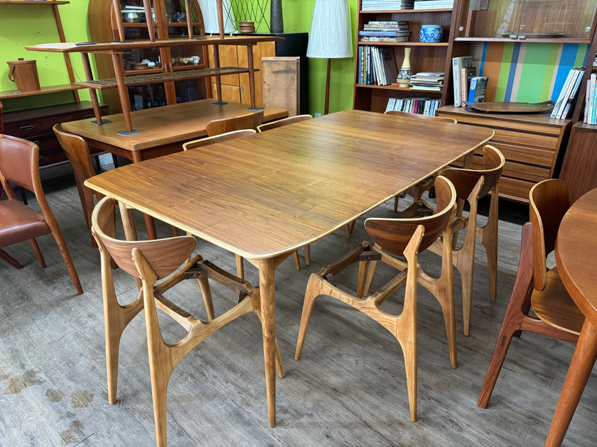 Sale!!! Mid Century Walnut and Ash Dining Table