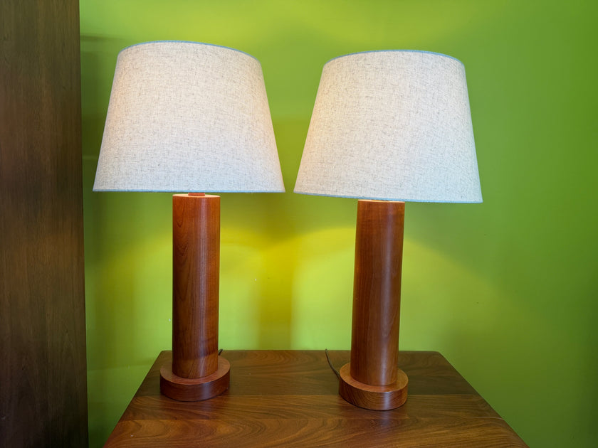 Mid Century Teak Lamps