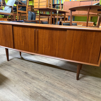 Mid Century Teak Bow Front Sideboard from Denmark
