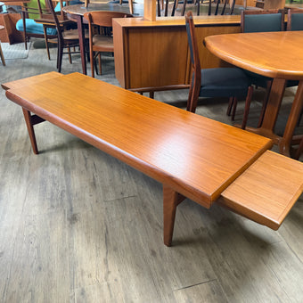 Mid Century Teak Coffee Table with built in Side Tables from Denmark