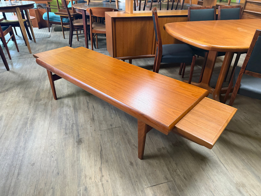 Mid Century Teak Coffee Table with built in Side Tables from Denmark