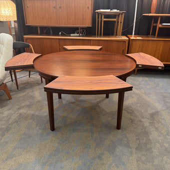 Mid Century Brazilian Rosewood Flip Flap Dining Table from Denmark