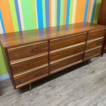 Mid Century Walnut and Ash Dresser