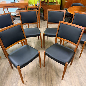 6 Mid Century Teak Dining Chairs from Sweden