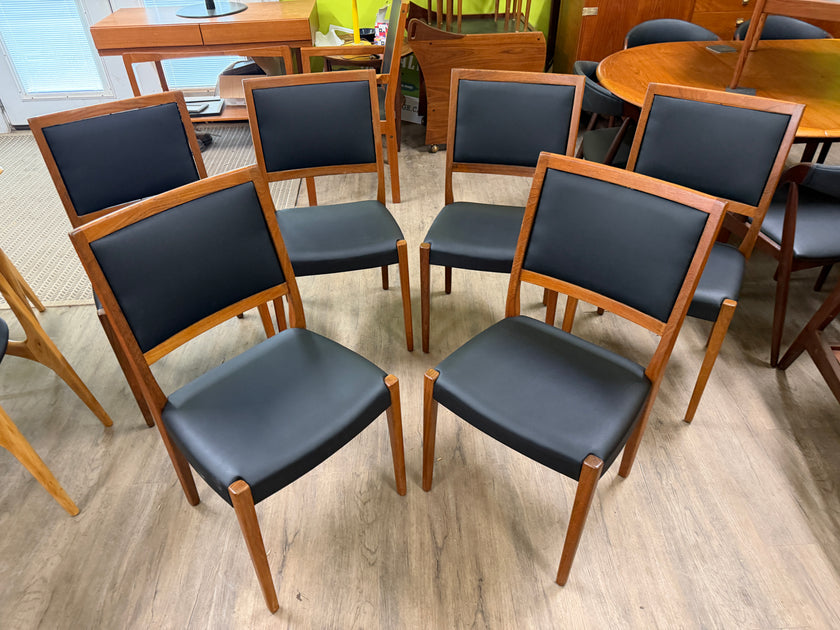 6 Mid Century Teak Dining Chairs from Sweden