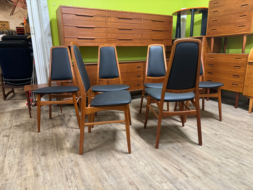 6 Mid Century Teak Dining Chairs from Denmark