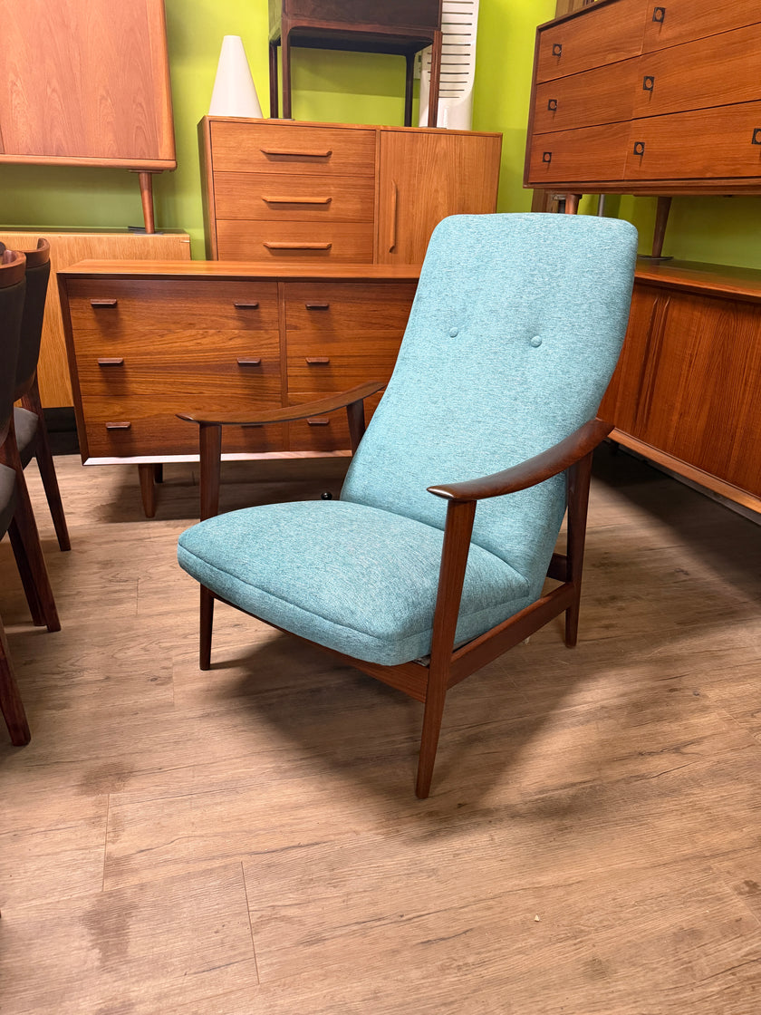 Mid Century Teak Reclining Lounge Chair