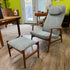 Mid Century Teak Lounge Chair and Ottoman From Denmark