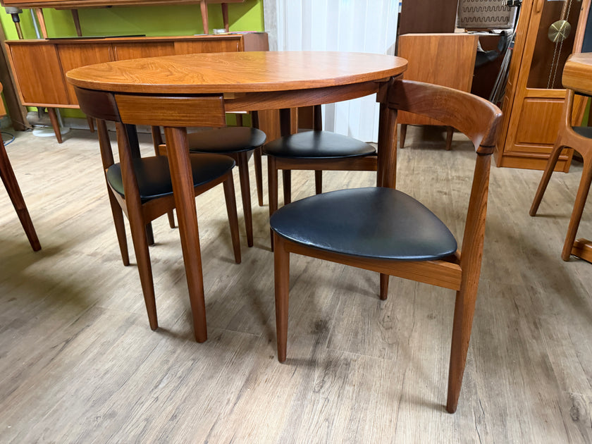Mid Century Teak Roundette Dining Set from Denmark