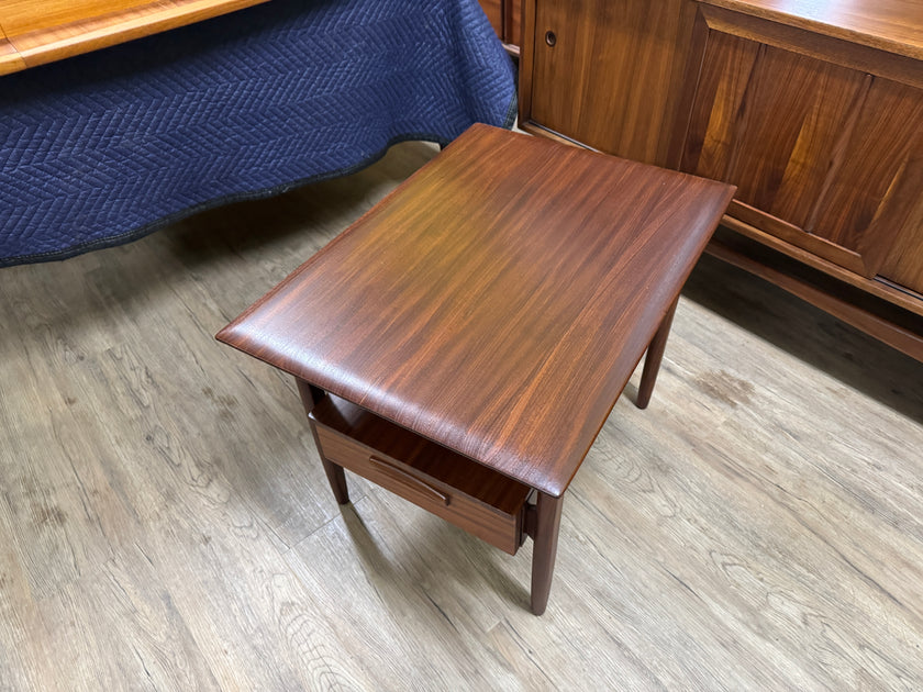 Mid Century Solid Teak Side Table
