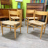 4 Mid Century Beech and Paper Cord Dining Chairs by Hans J Wegner