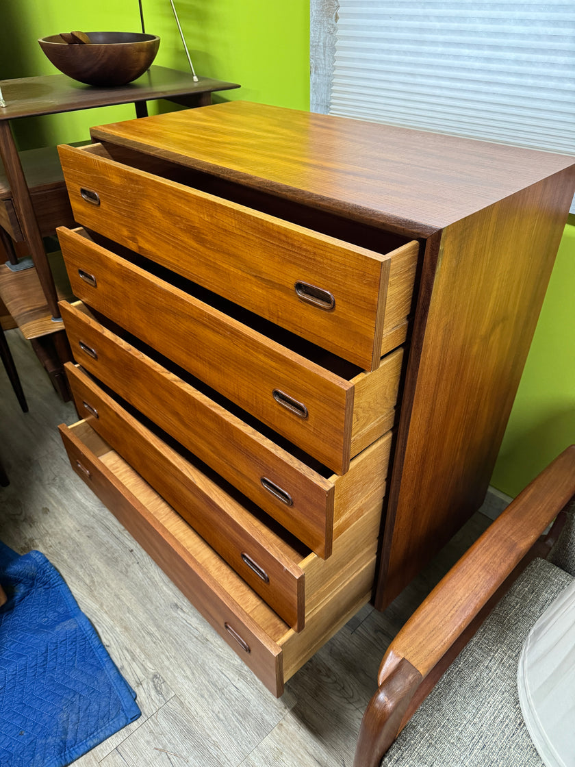 Mid Century Teak Highboy Dresser