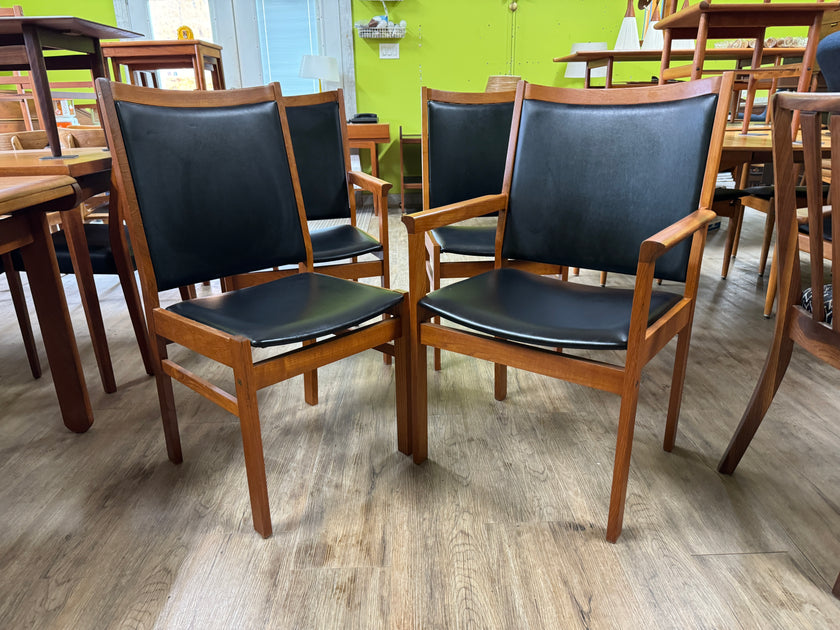 4 Mid Century Teak Dining Chairs from Denmark
