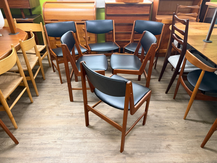 6 Mid Century Teak Dining Chairs