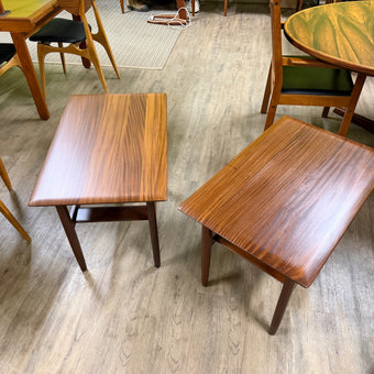 2 Mid Century Solid Teak Side Tables