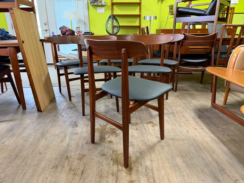 6 Mid Century Teak Dining Chairs