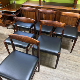Mid Century Brazilian Rosewood Dining Chairs from Denmark