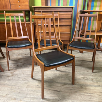 4 Mid Century Teak Dining Chairs