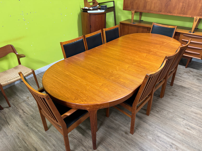 Mid Century Teak XL Dining Table from Denmark