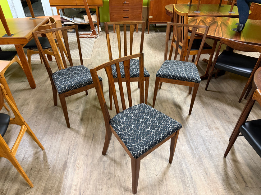 4 Mid Century Walnut Dining Chairs