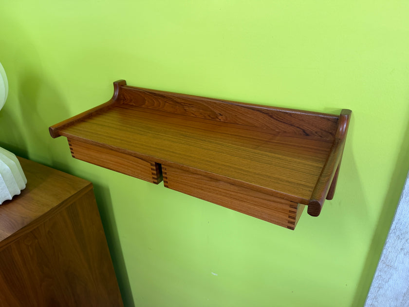 Mid Century Teak Wall Shelf from Denmark