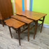 Mid Century Solid Teak and Oak Nesting Tables from Denmark