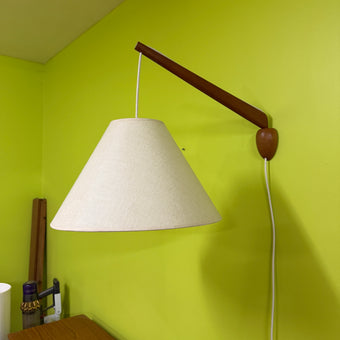 Mid Century Teak Hanging Lamp