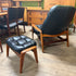 Mid Century Teak Scoop Chair and Ottooman
