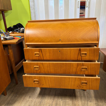 Mid Century Teak Secretary Desk from Sweden