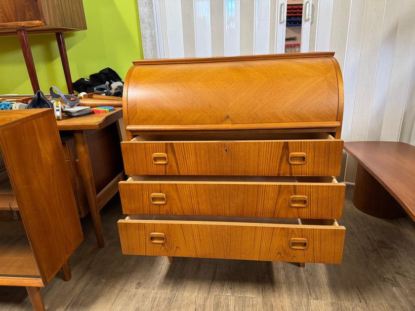 Mid Century Teak Secretary Desk from Sweden