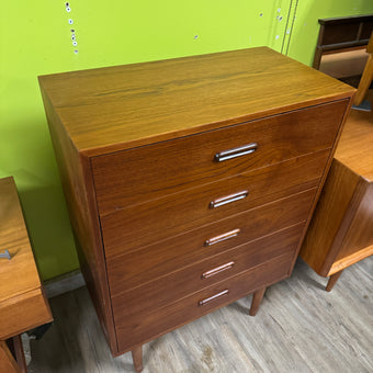 Mid Century Teak Highboy Dresser