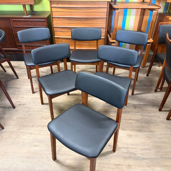 6 Mid Century Teak Dining Chairs