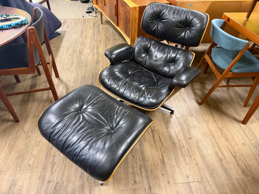 Mid Century Brazilian Rosewood Eames Lounge Chair and Ottoman