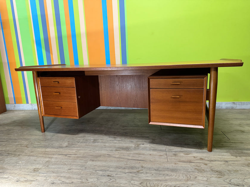 Mid Century Teak Executive Desk from Denmark