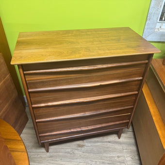 Mid Century Walnut Highboy Dresser