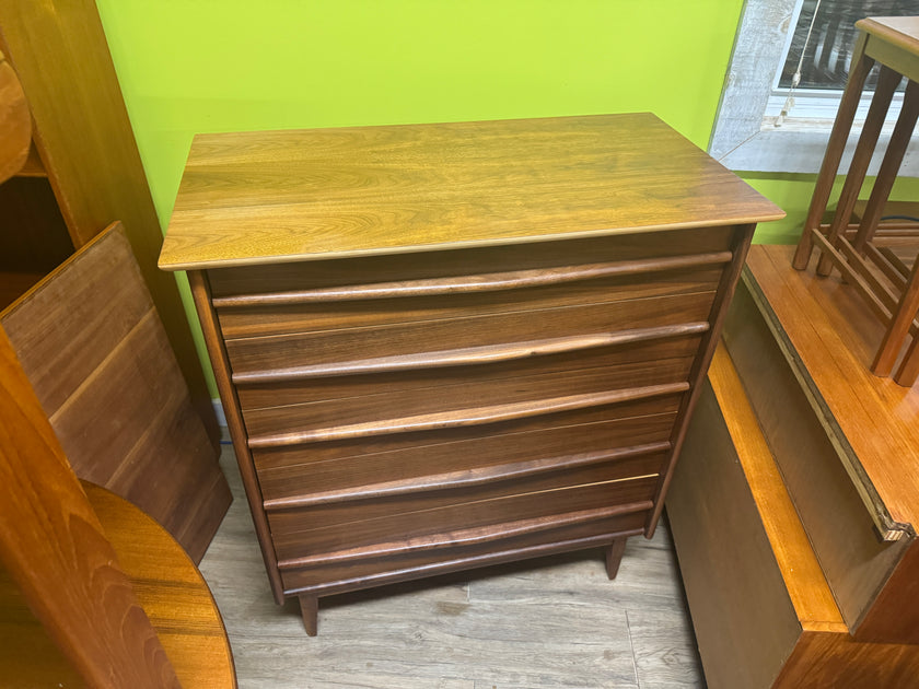 Mid Century Walnut Highboy Dresser