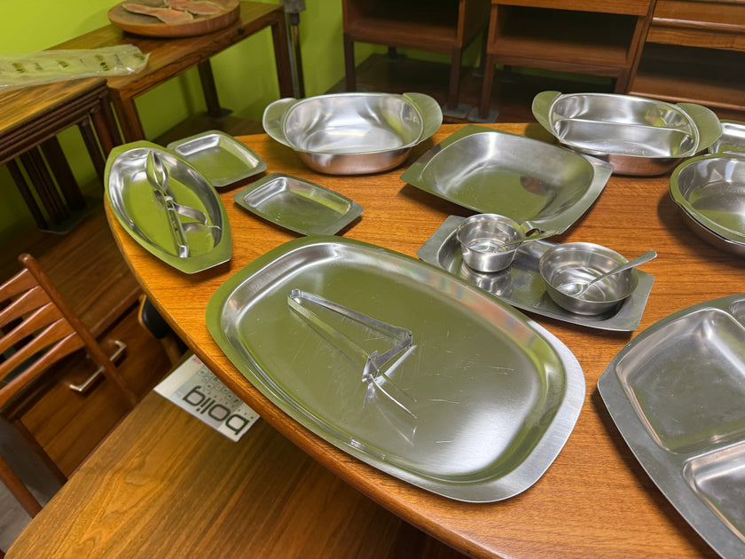 Mid Century Scandinavian Stainless Steel Serving Dishes