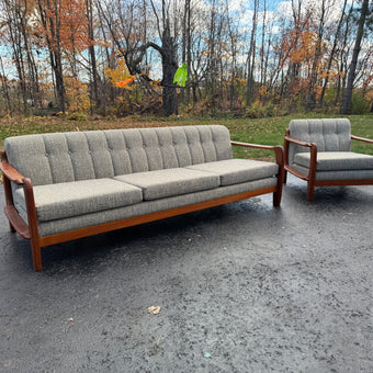Mid Century Teak Sofa and Chair