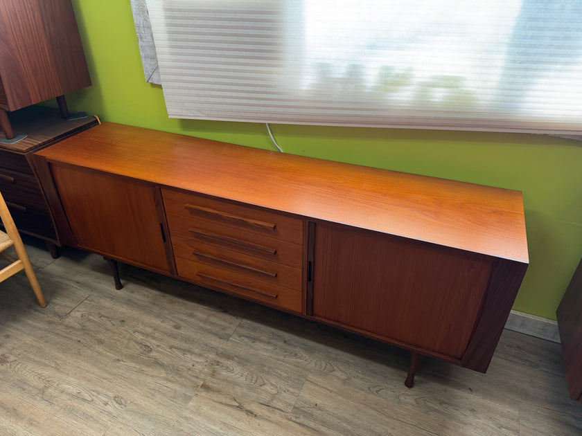 Mid Century Teak Tambour Door Sideboard