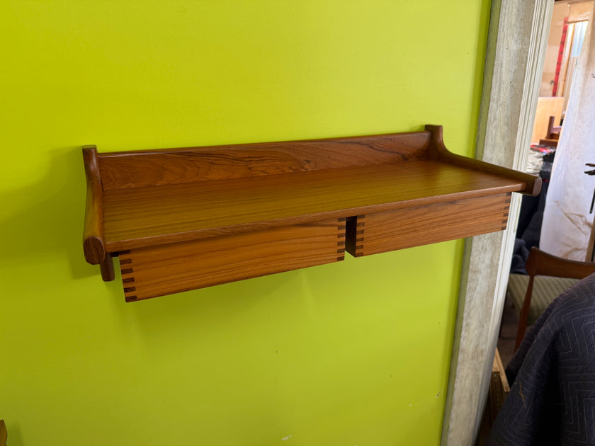 Mid Century Teak Wall Shelf from Denmark