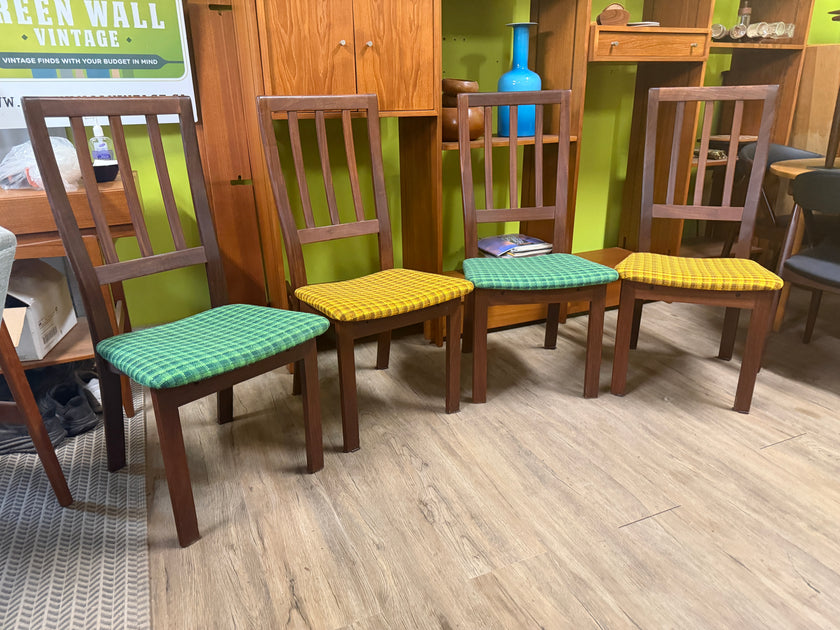 4 Mid Century Teak Dining Chairs