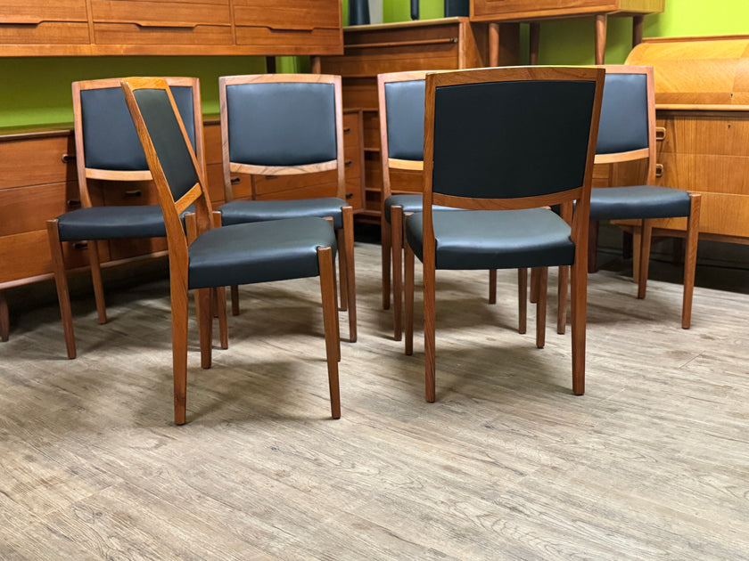 6 Mid Century Teak Dining Chairs from Sweden
