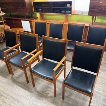 8 Mid Century Teak Dining Chairs from Denmark