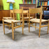 4 Mid Century Beech and Paper Cord Dining Chairs by Hans J Wegner